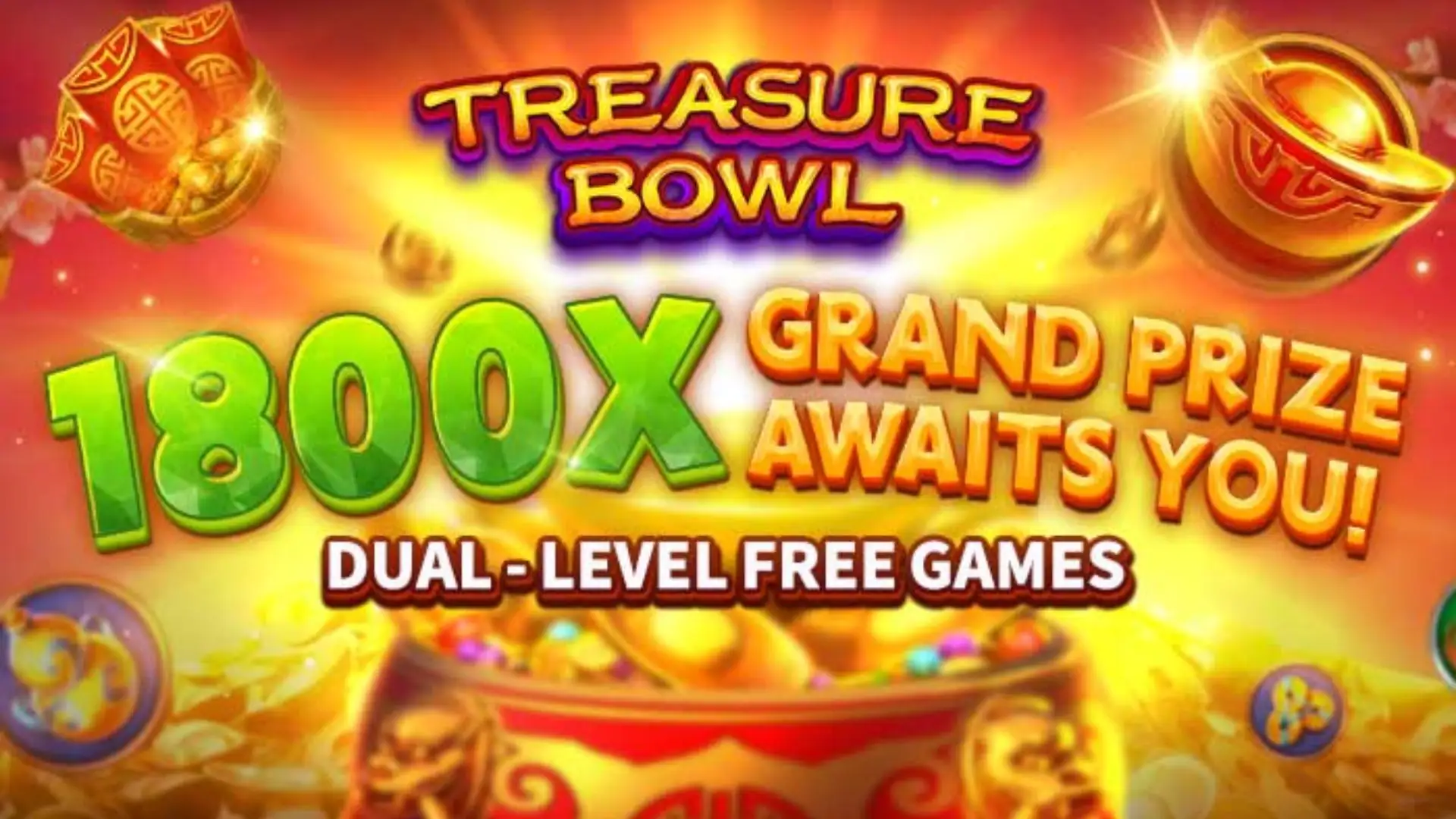 Multiplicadores Treasure Bowl 30win - 7777x Máximo com Tigela Dourada